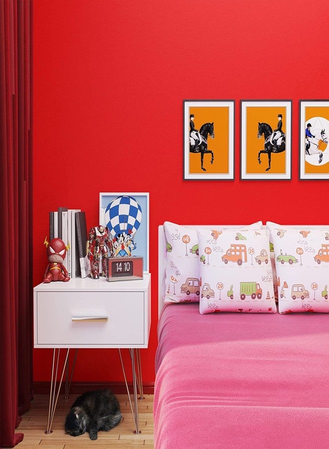 ERATO Vinyl Matte Kicthen Cabinets Wallpaper Self Adhesive Removable Wallpaper (24"x240" Inch, Red Matte) - Image 2